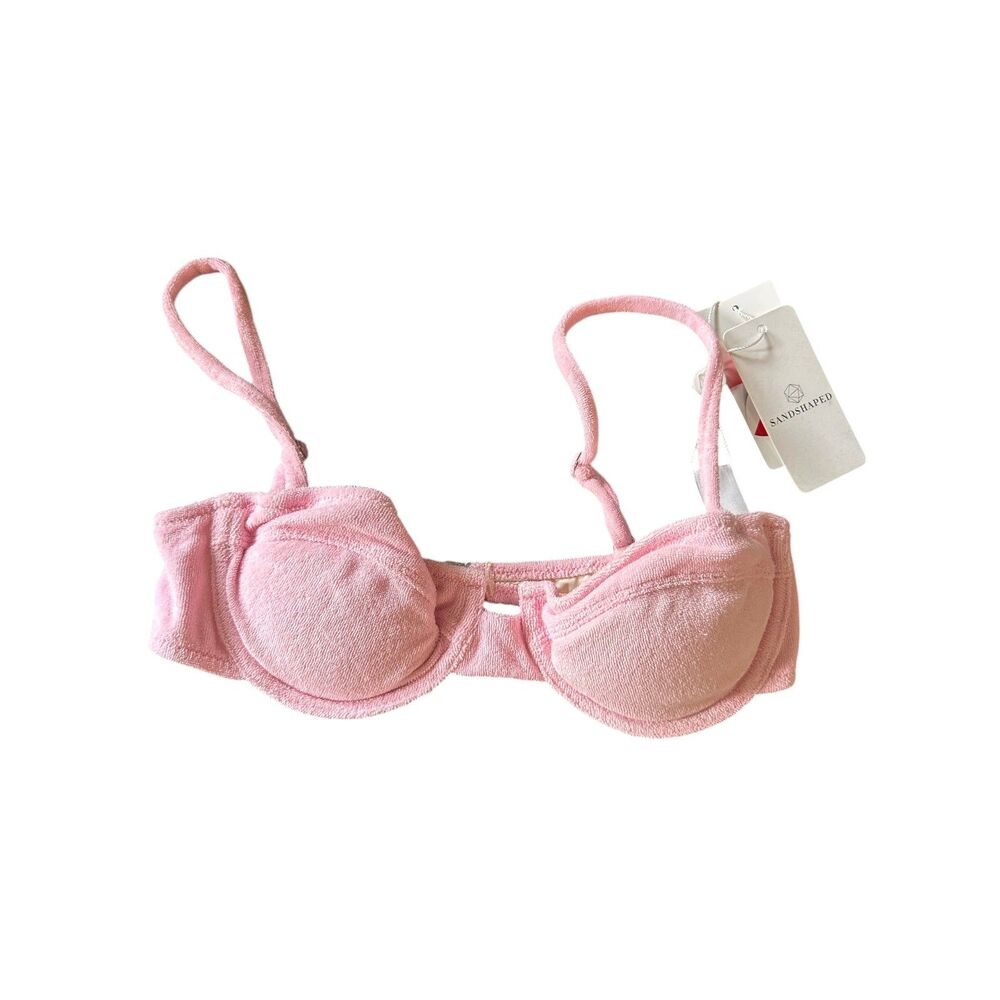 SANDSHAPED Terry Bikini Top Light Pink Small NEW NWT‎